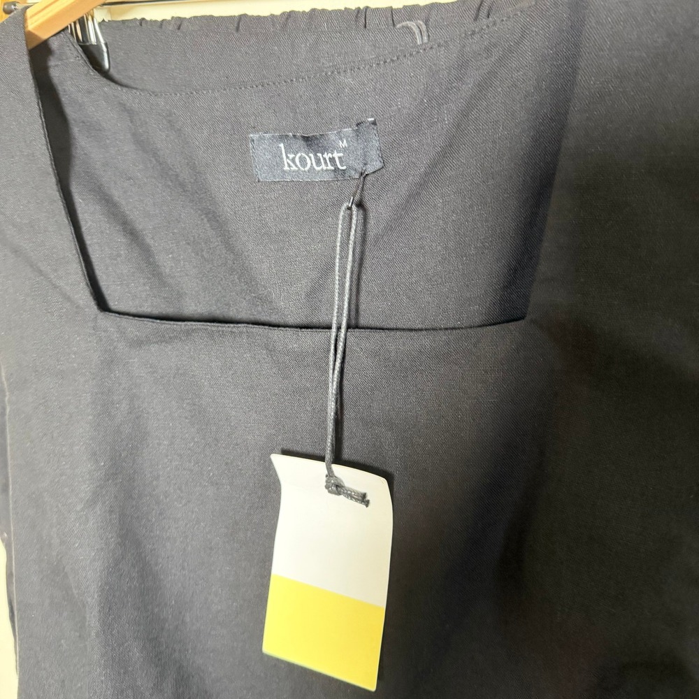 Kourt Black Two Piece Set Square Neck Crop Top and Wide Leg Pants NWT Size M - Picture 13 of 13
